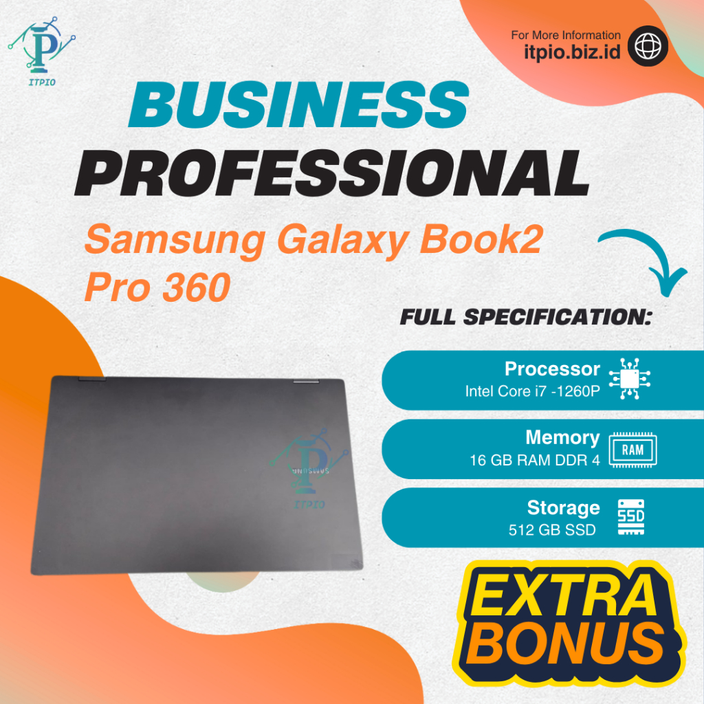 Laptop Samsung Galaxy Book2 Pro 360 | Laptop Canggih | Cocok untuk kalangan Profesional & Kuliah