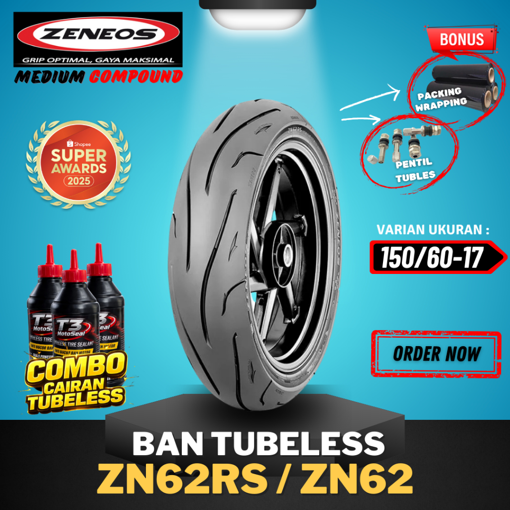 .[READY COD] BAN ZENEOS ZN62RS / ZN62 RING 17 150/60-17 / BAN TUBELESS ZENEOS RING 17 /  BAN MOTOR B