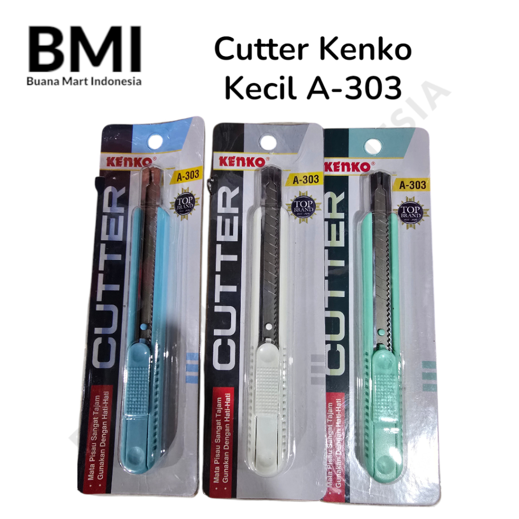 Cutter Kenko Kecil A303 | Cuter Kenko A-303 | Pemotong Kertas | Alat Potong | ATK