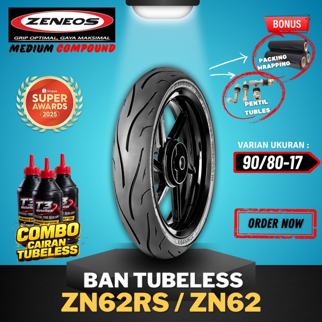.[READY COD] BAN ZENEOS ZN62RS / ZN62 RING 17 90/80-17 / BAN TUBELESS ZENEOS RING 17 /  BAN MOTOR BE