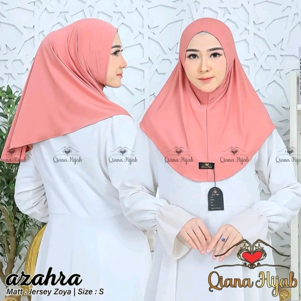 QIANA | Hijab Azzahra size S | Bergo Instant Nonped Jersey Zoya Premium | Jilbab Nyaman Dipakai Olah