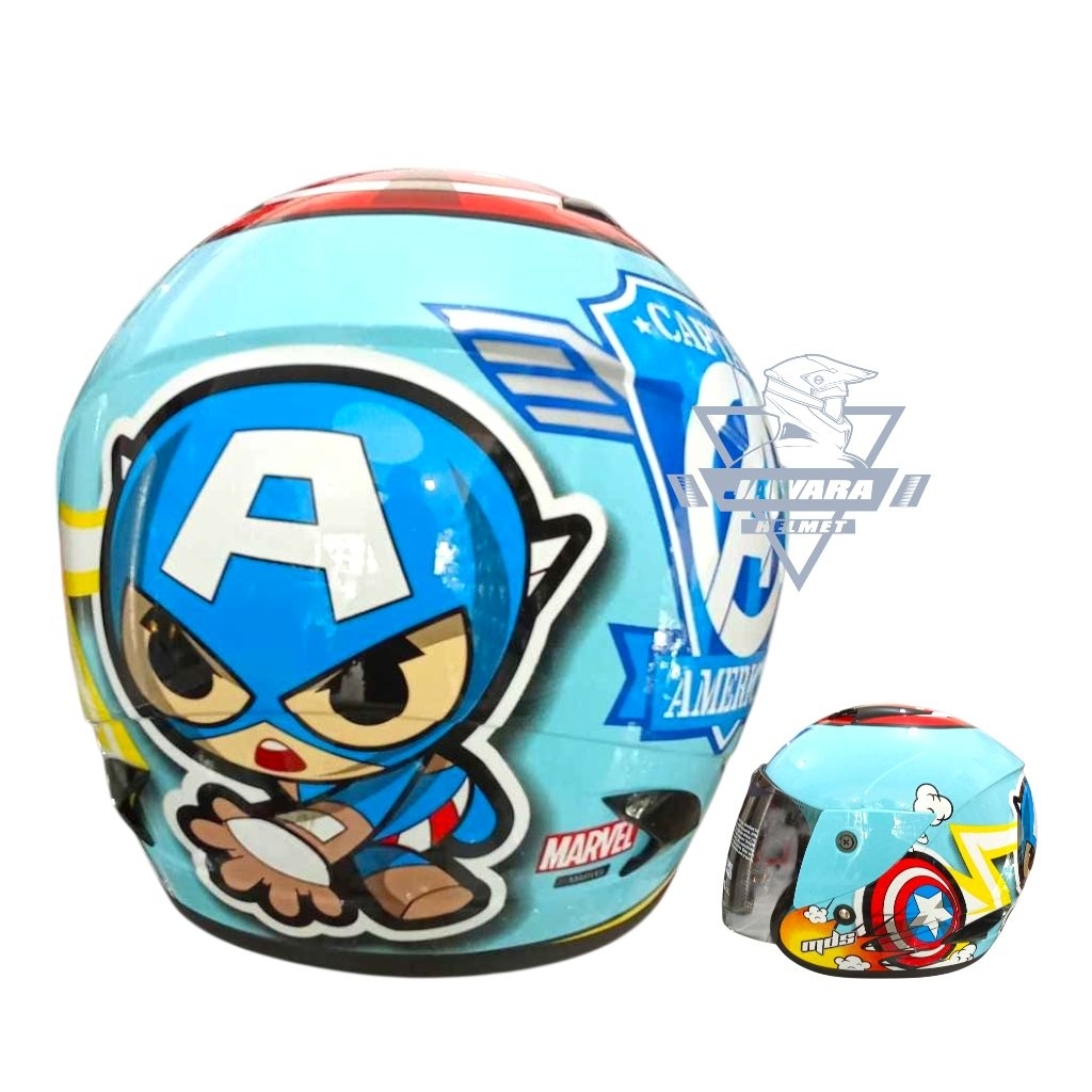 HELM MDS ANAK CAPTAIN AMERICA MARVEL BLUE ORIGINAL