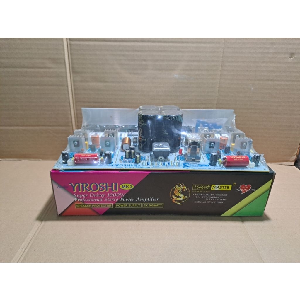 Kit Power Amplifier Yiroshi MK 3 Stereo 2 x 500 Watt include PSU & Speaker Protector .