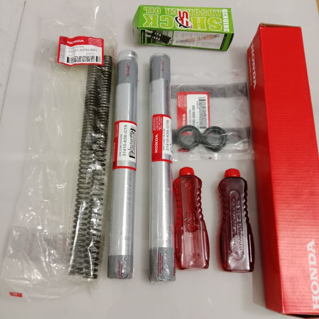 Paketan komplit shock depan supra gtr 150+per+sil+oli K56 komplit