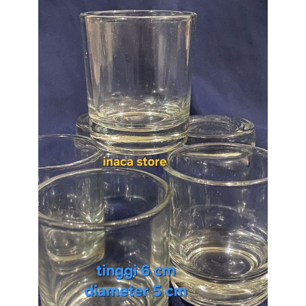 set gelas lilin kaca isi 6 || gelas shoot || gelas sloki || gelas puding kaca || gelas kaca mini