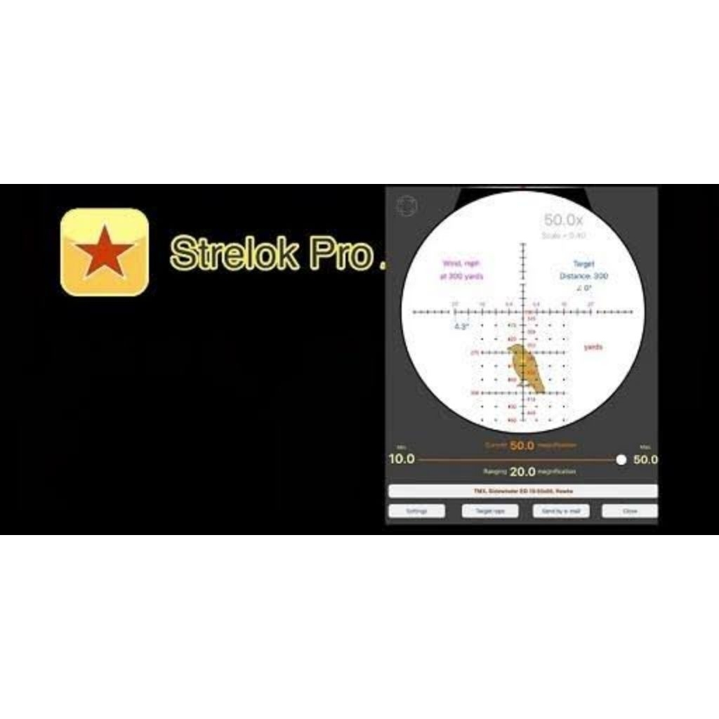 STRELOK PRO versi (android) aplikasi Balestic kalkulator