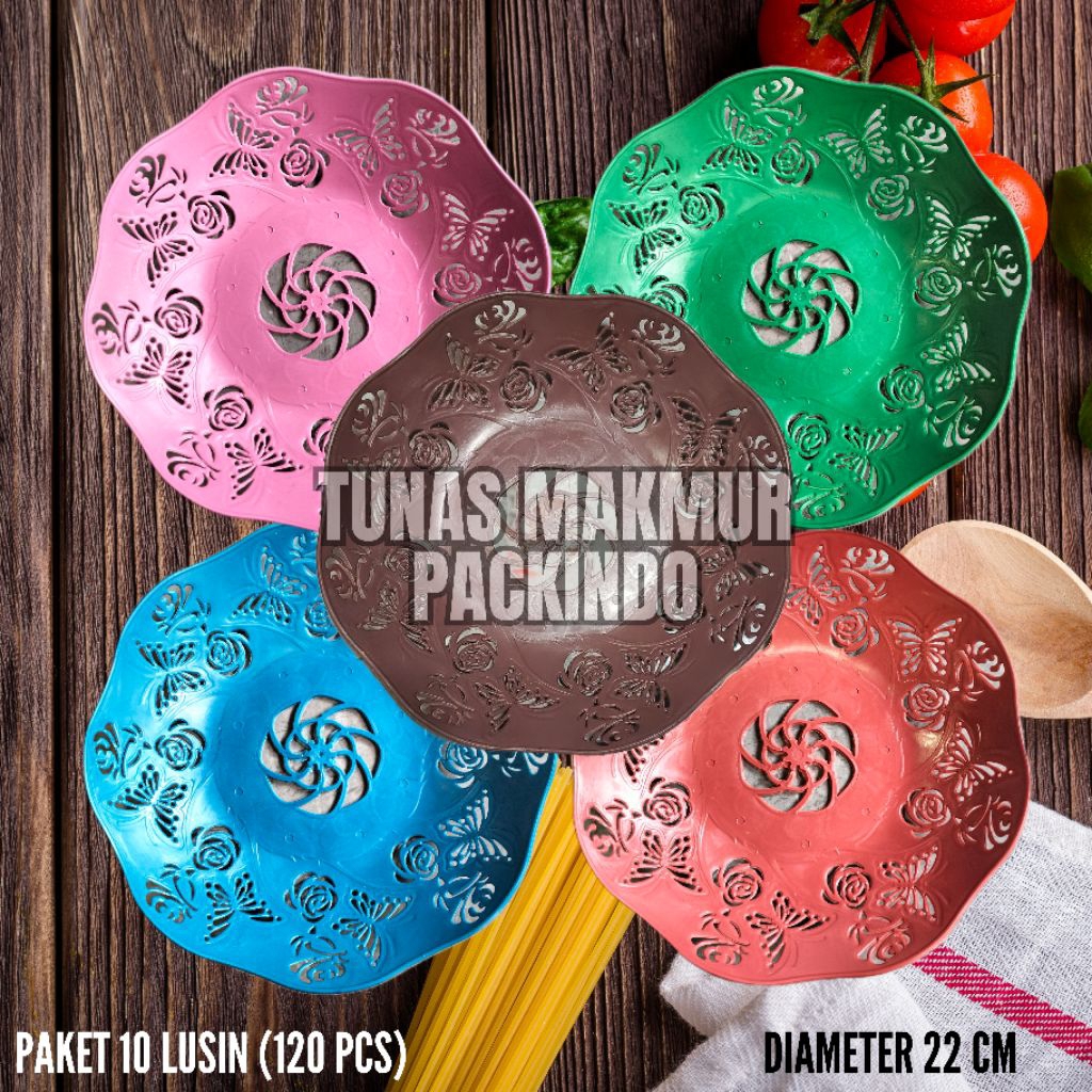 PAKET 10 LUSIN PIRING ROTAN MOTIF BATIK