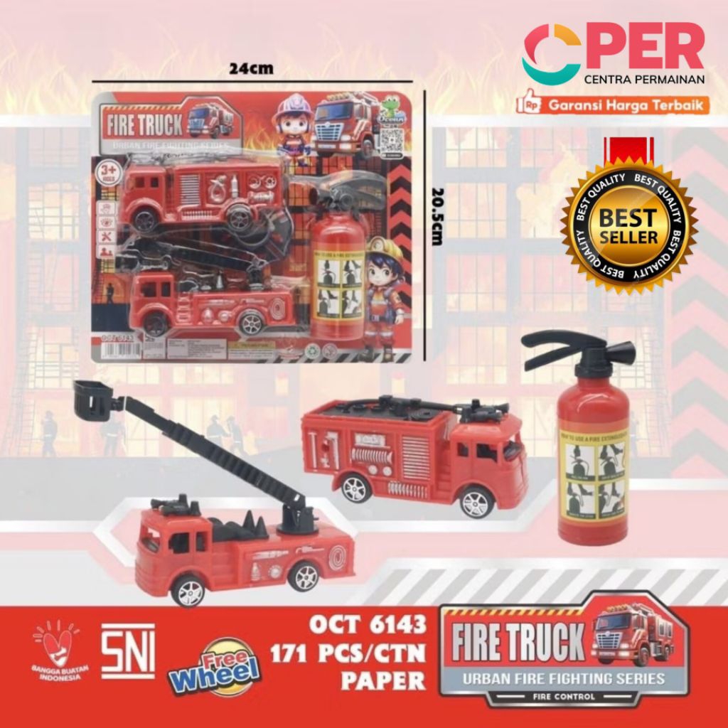 BISA COD MAINAN MOBIL PEMADAM KEBAKARAN SET / MOBILAN TRUK / APAR MAINAN