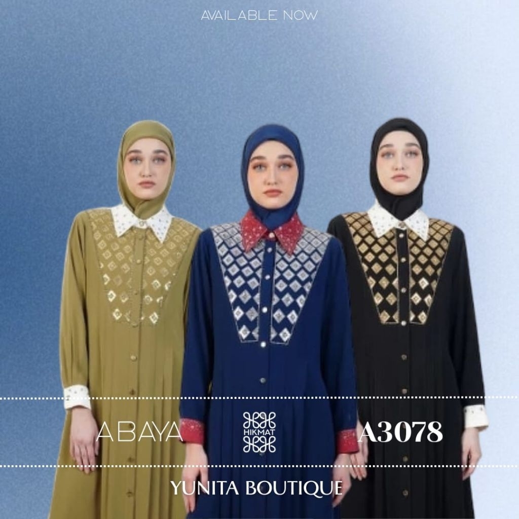 Hikmat Fashion Abaya Ori A3078 gamis muslim viral