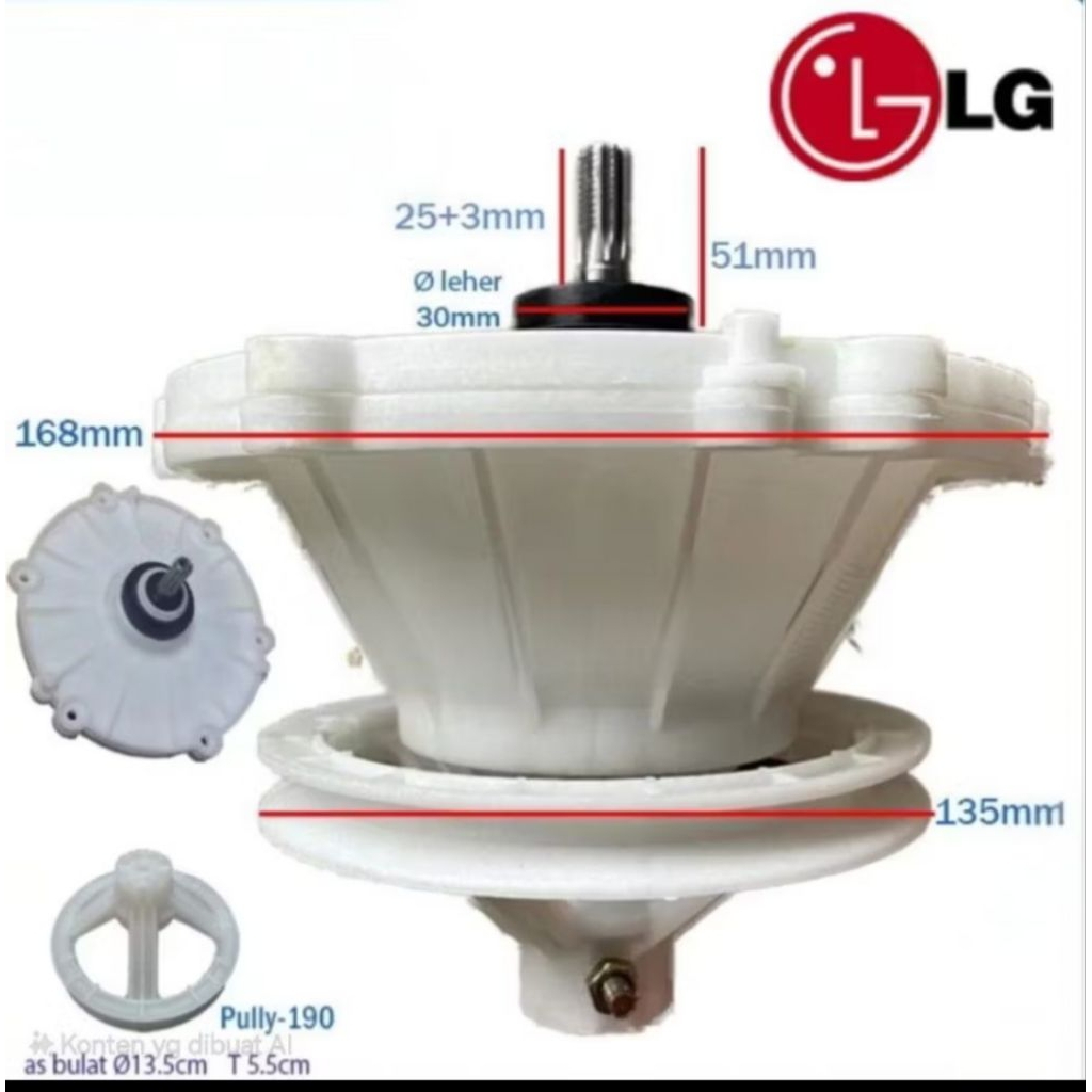 GEARBOX MESIN CUCI LG 8-16 KG TINS
