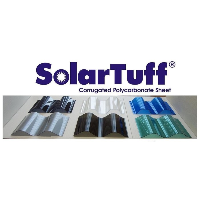 Atap Fiber Solartuff Gelombang Roofing Corrugated Polycarbonate Kotak / Bulat - Per meter