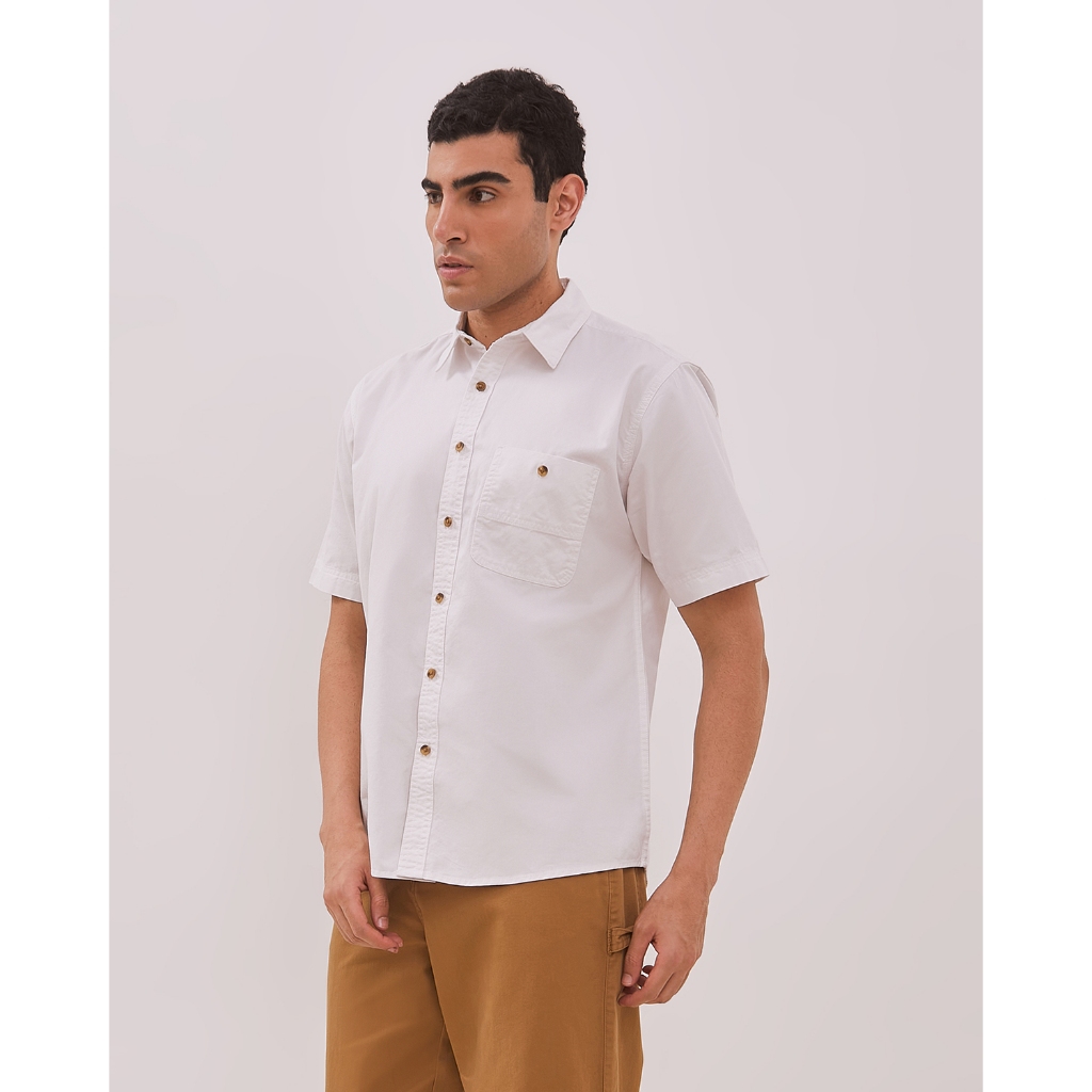 KENT&CREW Kemeja Lengan Pendek Putih Pria - C-DKBB02-A1