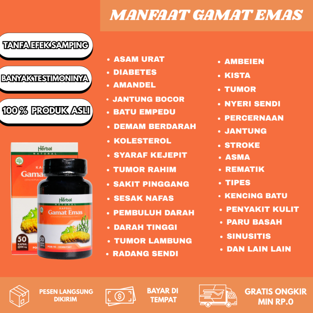 KAPSUL GAMAT EMAS Obat Penyakit Turun Peranakan Menghilakan Jamur Dan Bakteri Cairan Pada Benjolan