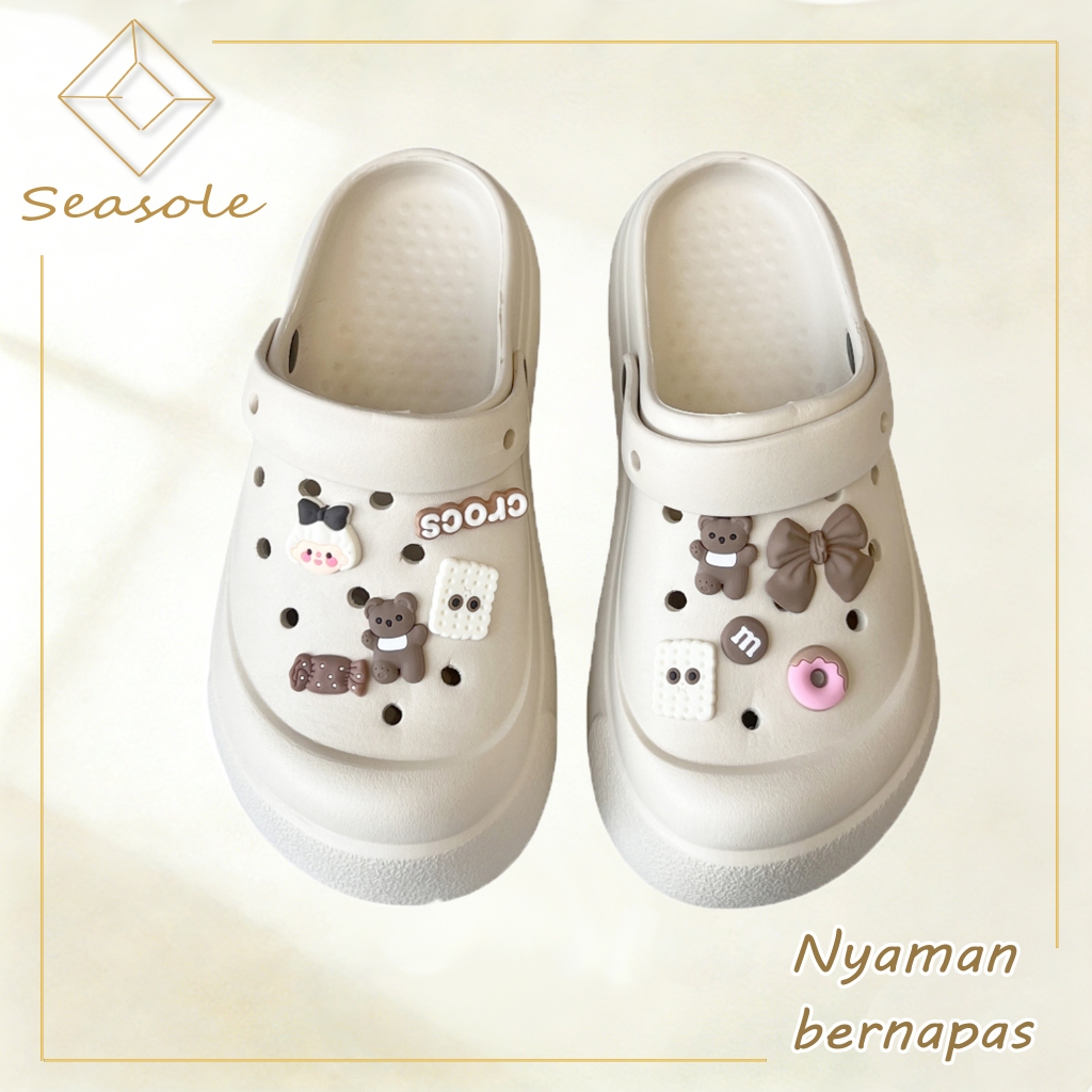 Seasole Sandal Baim Wanita Selop Wanita Kekinian Sepatu Sandal Wanita Sandal Wanita Karet