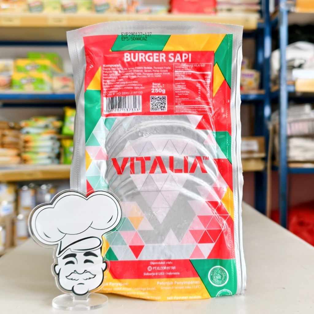 Vitalia Daging Burger 250Gr / Beef Burger Vitalia 250Gr / Daging Burger Sapi Vitalia