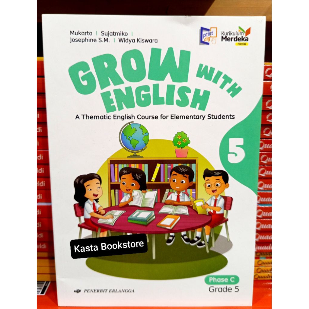 Buku Grow With English Bahasa Inggris Kelas 5 SD Kurikulum Merdeka Revisi Erlangga