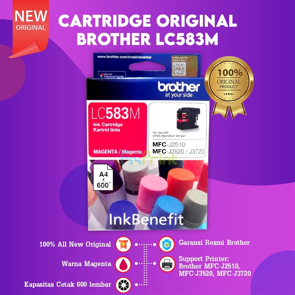 Cartridge Tinta LC583 LC-583 535 LC535 LC539 Compatible For Brother MFC-J3720 J2510 J3520 J100 J200 