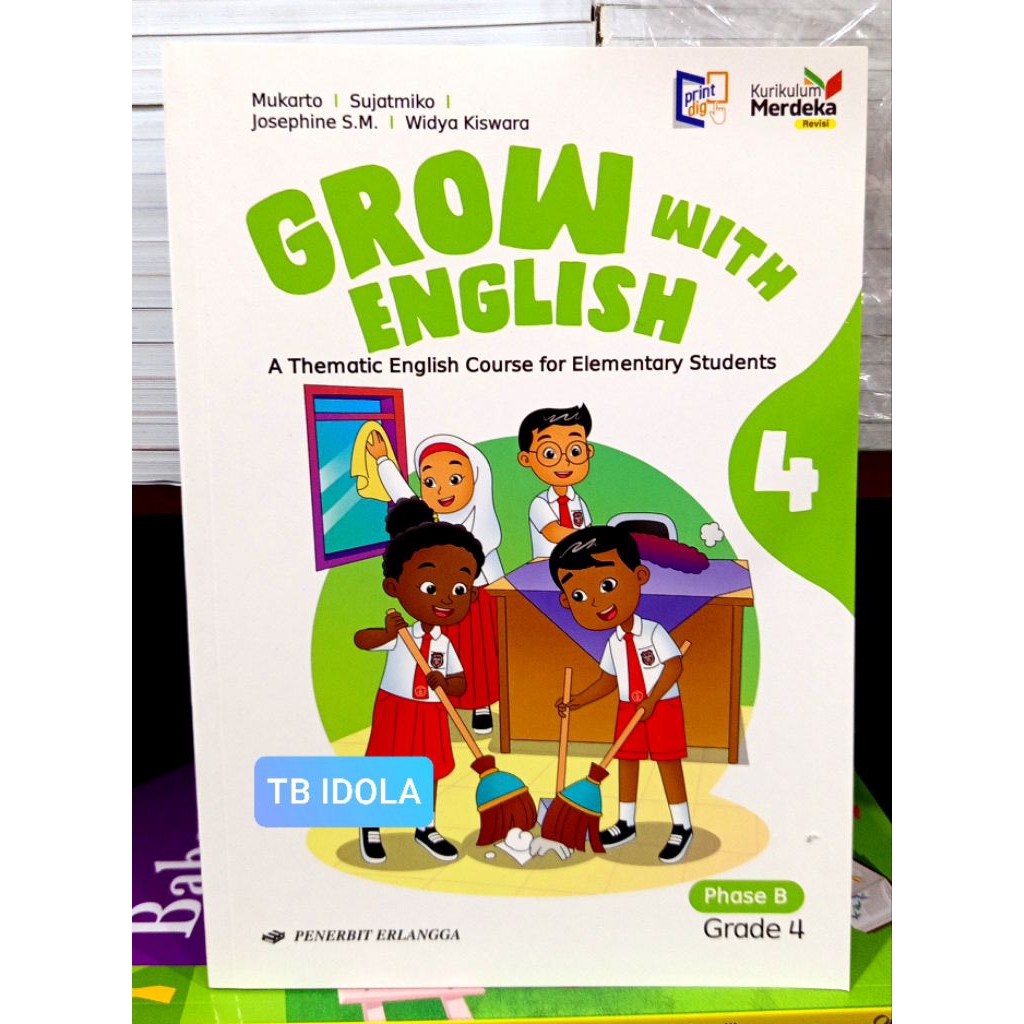 Buku Grow With English Bahasa Inggris SD Kelas 4 Kurikulum Merdeka Revisi Erlangga