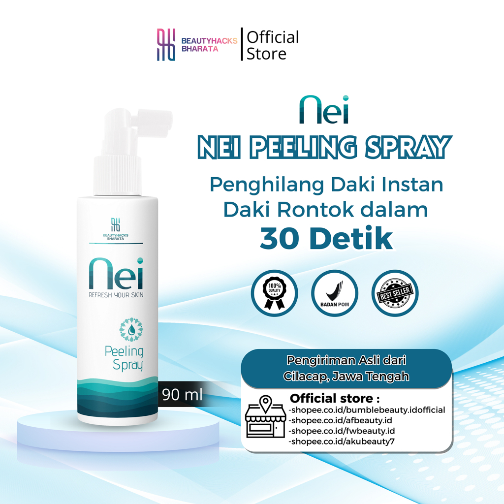 Penghilang Daki Leher Seluruh Badan Ampuh NEI Peeling Spray Pembersih Daki Membandel Original BPOM