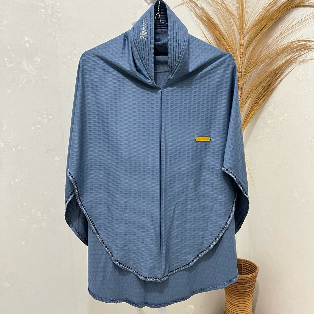 Jilbab Instan Seri Denim Premium (FREE POUCH) / Hijab Instan Biru Denim / Jilbab Denim / Kerudung In