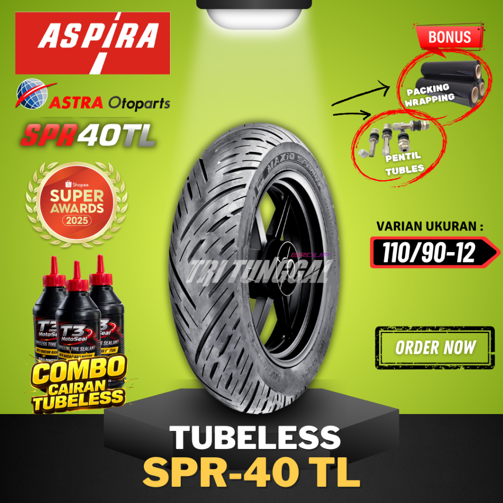 [READY COD] BAN MOTOR RING 12 / BAN ASPIRA 110/90-12 ASPIRA MAXIO SPR40TL / SPR40 TL BAN TUBELESS BA