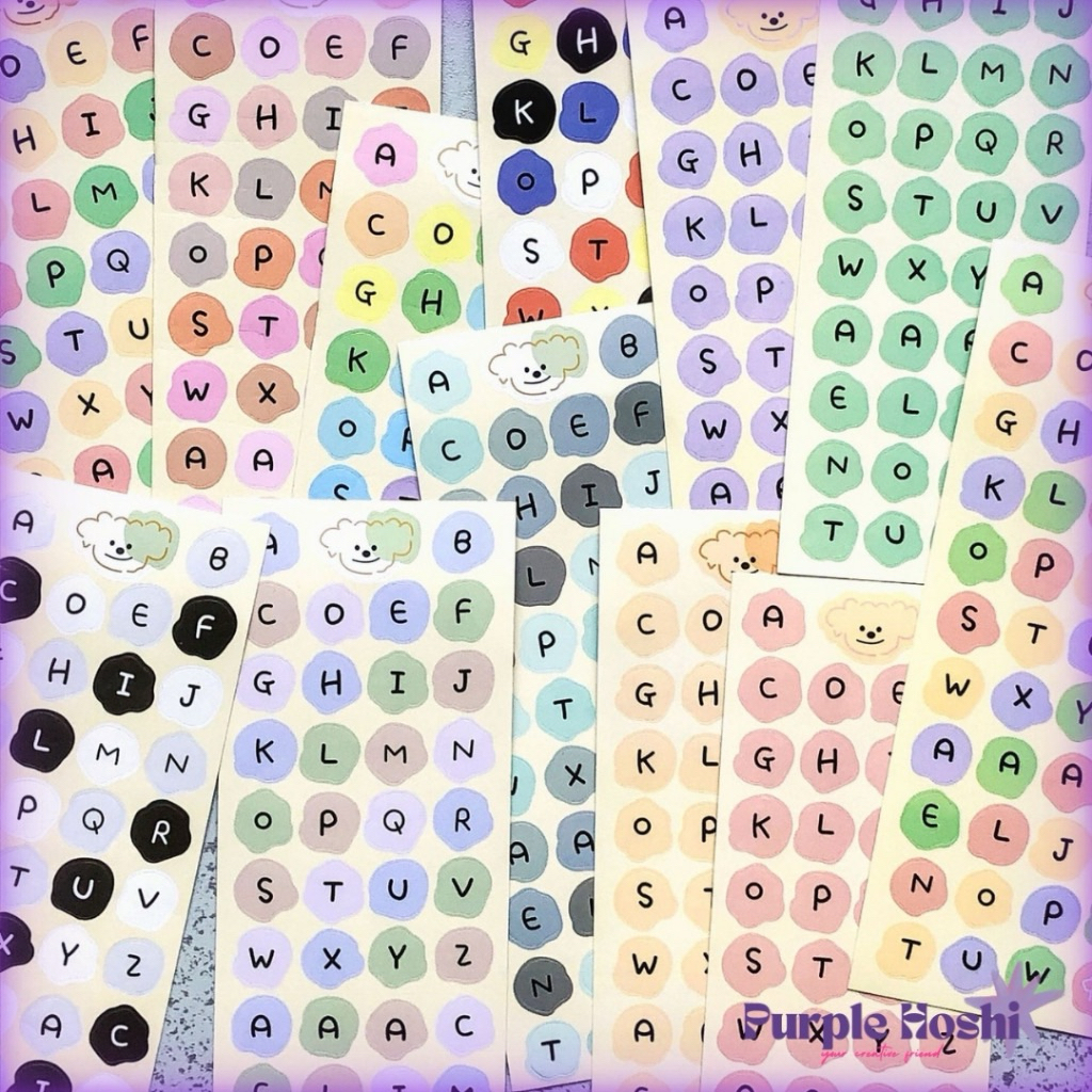 FREE RANDOM 1 Lembar Sticker Alphabet Besar Kecil