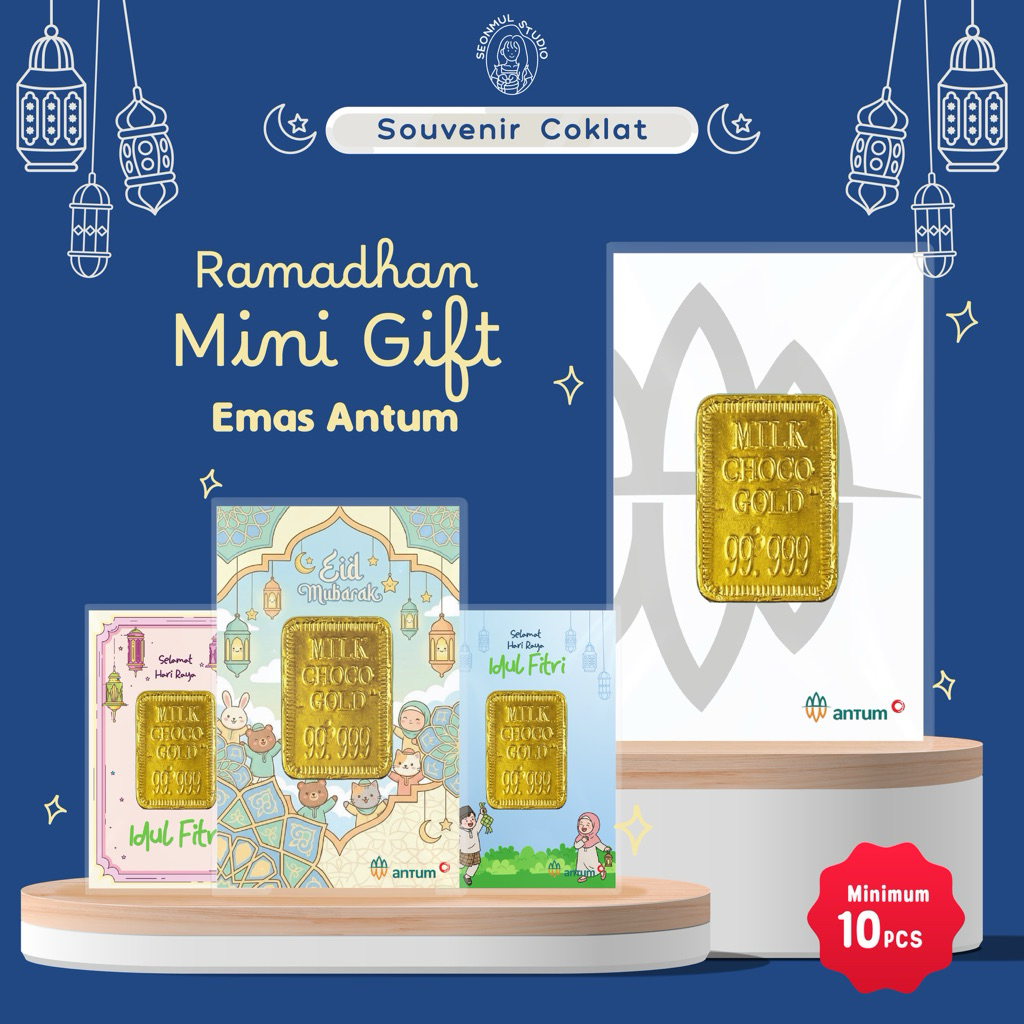MINI GIFT COKLAT EMAS ANTUM BATANGAN | SOUVENIR LEBARAN | AMPLOP LEBARAN | EMAS ANTUM BATANGAN