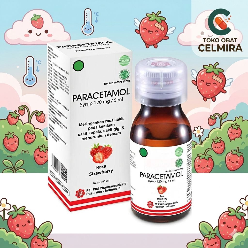 Parasetamol Sirup Obat Penurun Panas Anak & Bayi - Pereda Demam Nyeri & Sakit Gigi