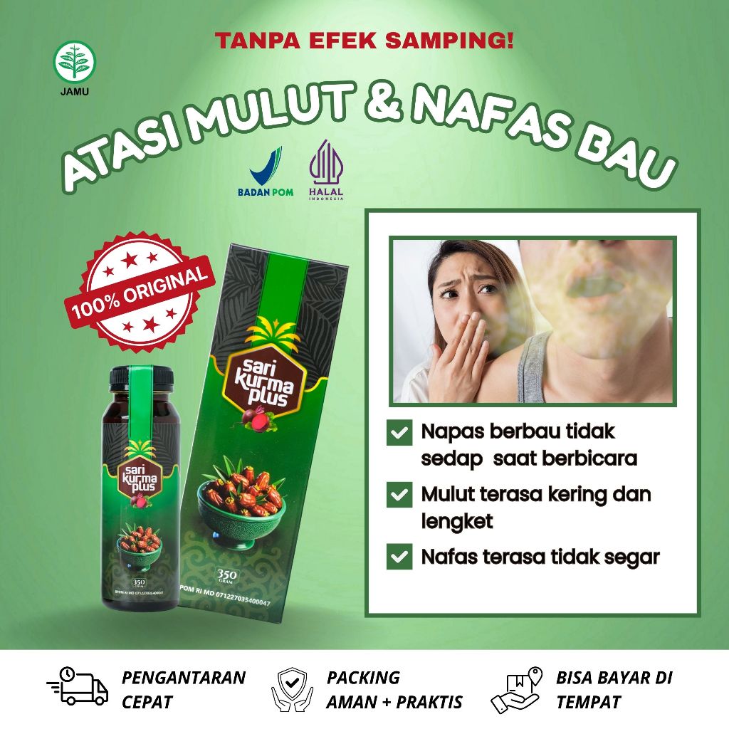 Suplemen Atasi Nafas & Mulut Bau, Nafas Berbau Tidak Sedap, Mulut Pecah-pecah, Nafas Bau Akibat Kara