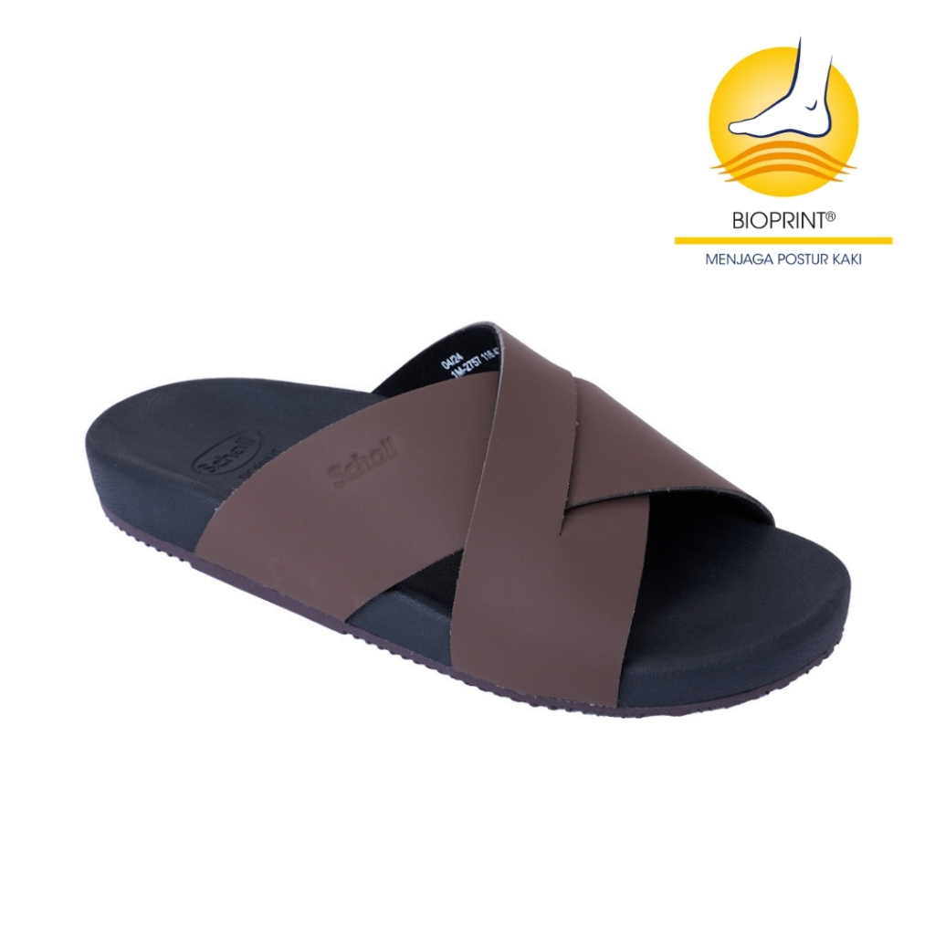Scholl ADX Dark Choco 116 Sandal Pria