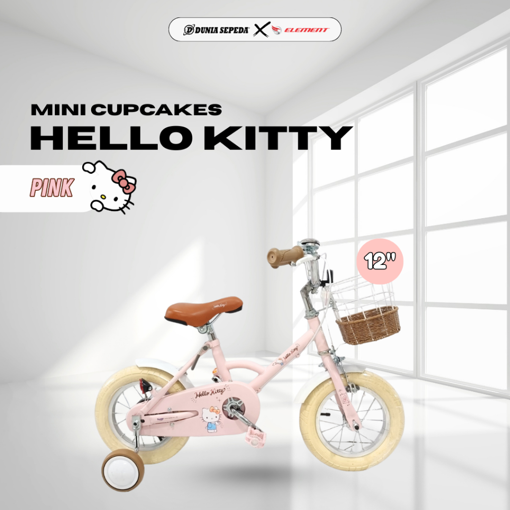 SEPEDA MINI 12 16 18 ELEMENT CUPCAKES HELLO KITTY