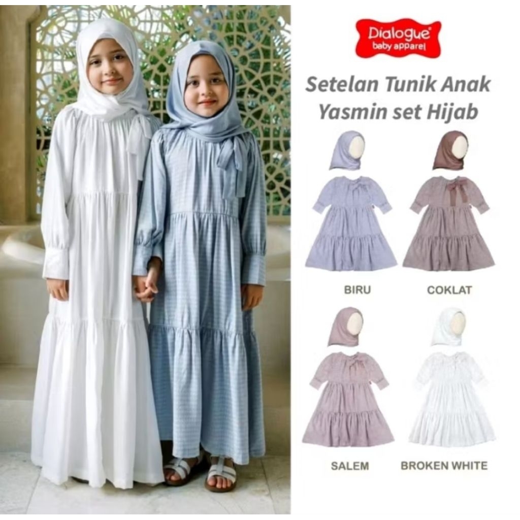 Dialogue Apparel Gamis Anak Set Hijab Yasmin Series