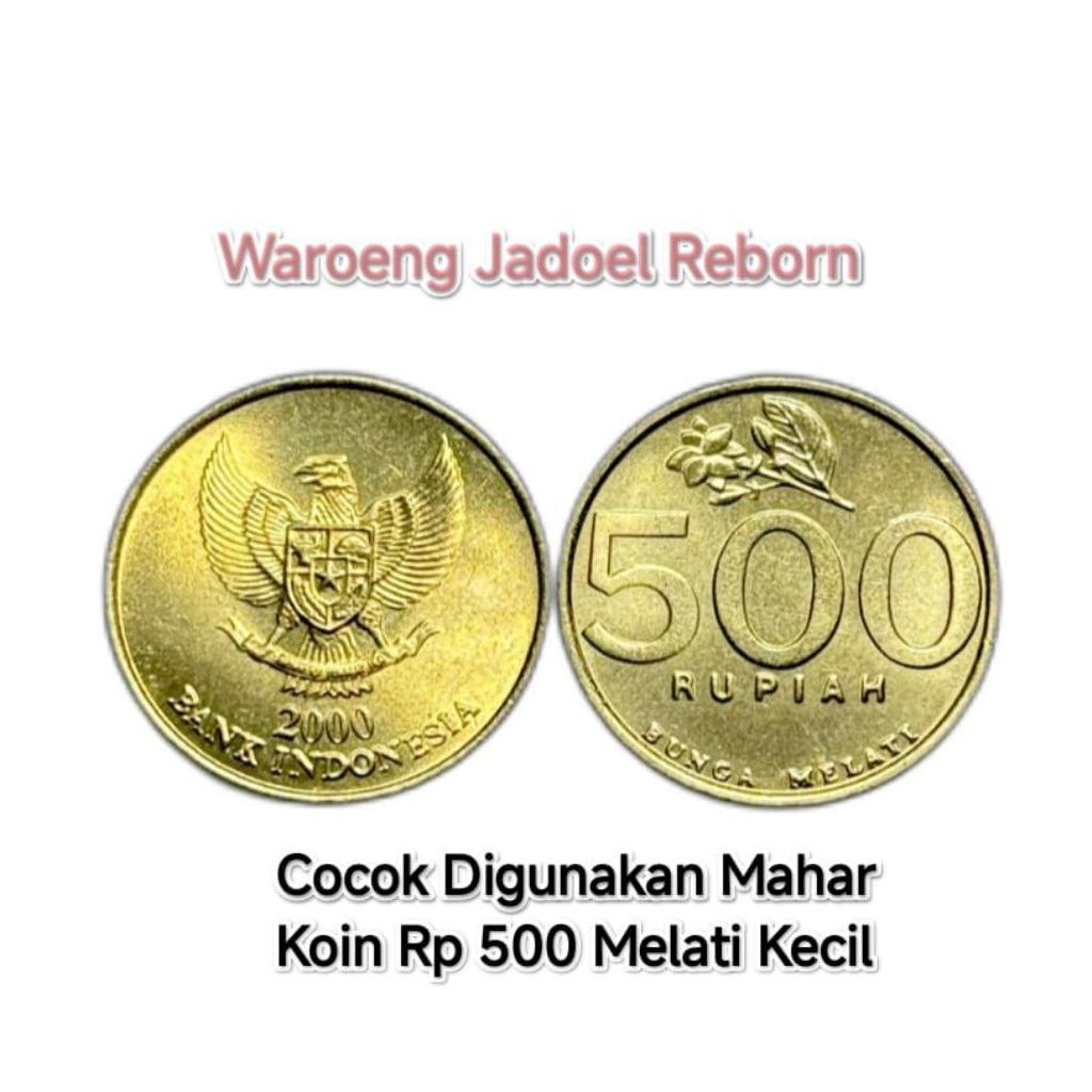 Koin 500 Rupiah Melati Kecil Rp 500 Kuning Tahun 1991-2002 Souvenir Mahar Koleksi Uang Logam Coin Be