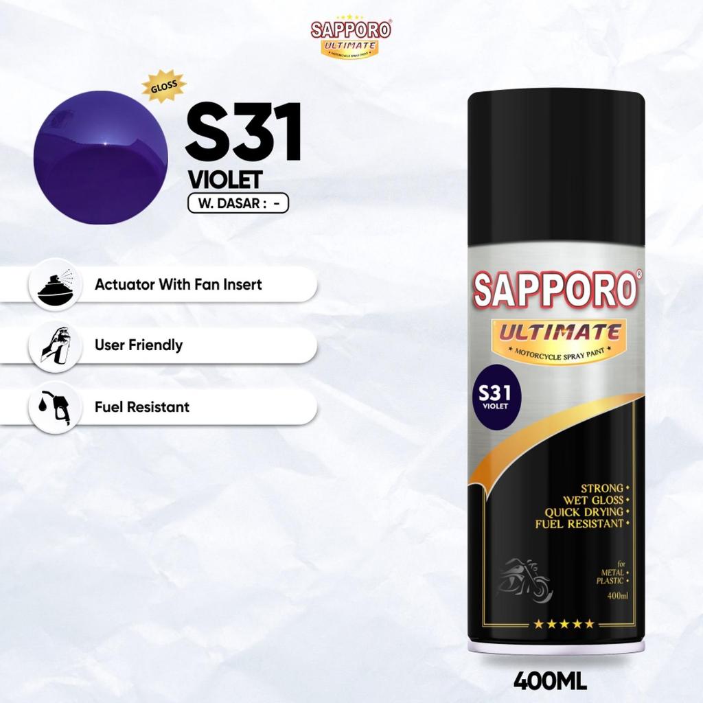 Sapporo Ultimate S31 Violet / Sapporo Ultimate / Cat Semprot / Cat Aerosol Terbaik / Sapporo Spray /