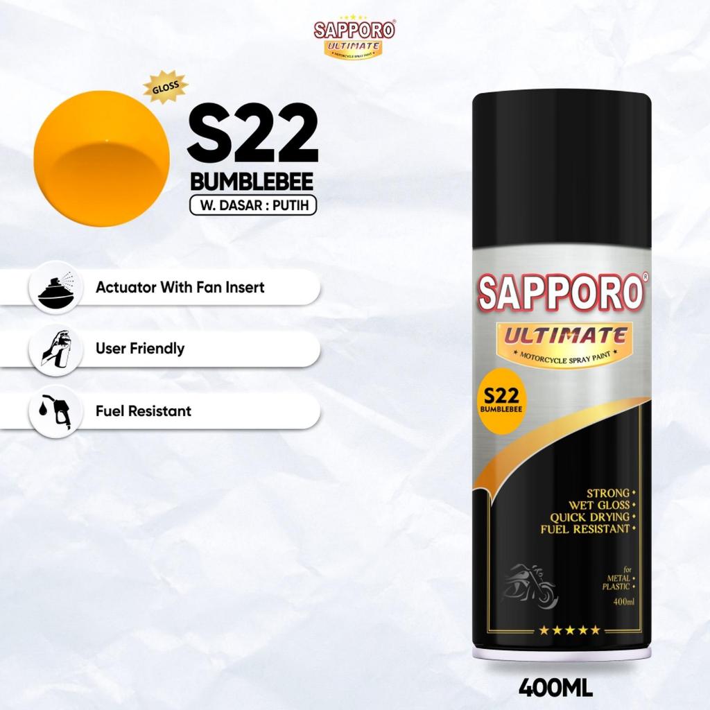 Sapporo Ultimate S22 Bumblebee / Sapporo Ultimate / Cat Semprot / Cat Aerosol Terbaik / Sapporo Spra