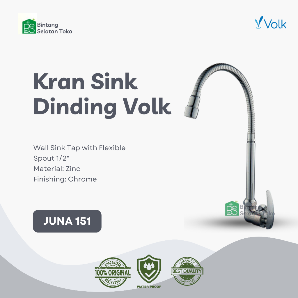 Kran Sink Dinding Volk / Kran Sink Deck Meja Volk / Kran Cuci Piring - Ekonomis
