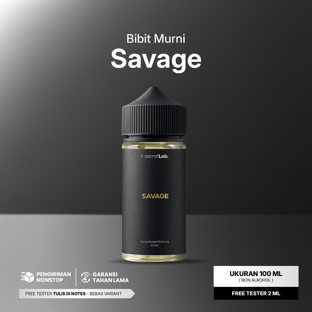 Savage - Bibit Parfum Murni Non Alkohol Wangi Tahan Lama Aroma Fresh Citrus Spicy