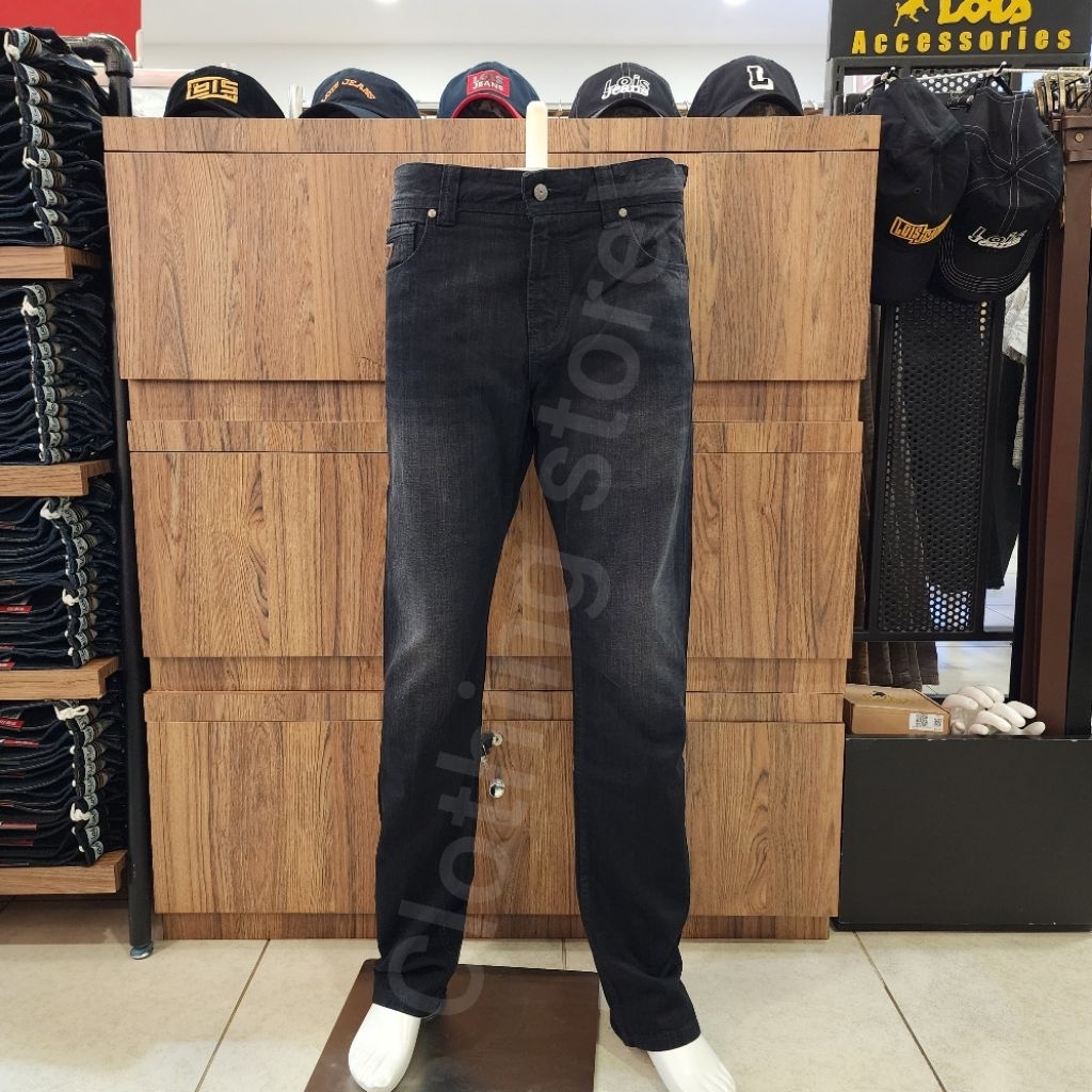 LOIS ORIGINAL celana jeans panjang pria slimfit hitam CFL117HB