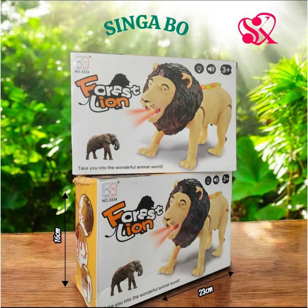 Robot Singa Forest Lion Menyala Berjalan Plastik / Mainan Edukasi Anak Singa Bisa Jalan Dan Nyala La