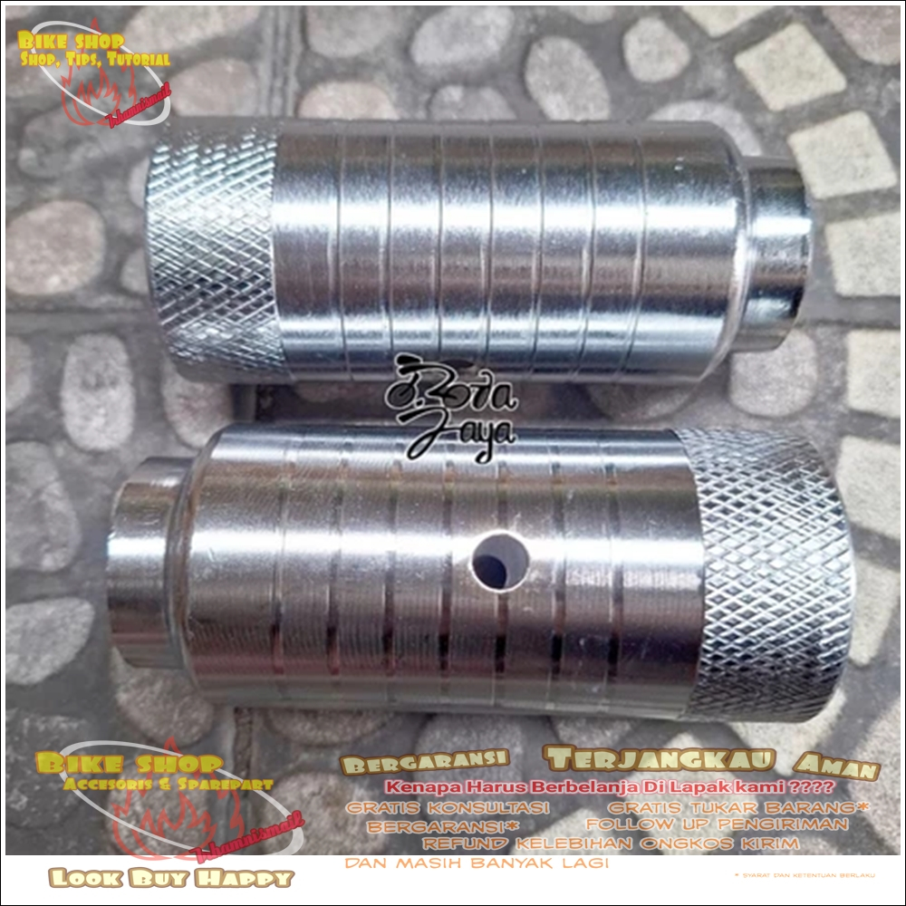 STEP JALU PEGS SEPEDA BMX BESI CHROME UKURAN DRAT 13mm MUR 19 SPAREPART SEPEDA TERMURAH