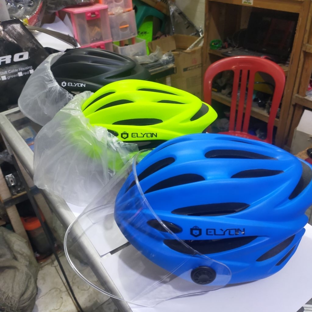 helm sepeda elyon helm sepeda visor kaca