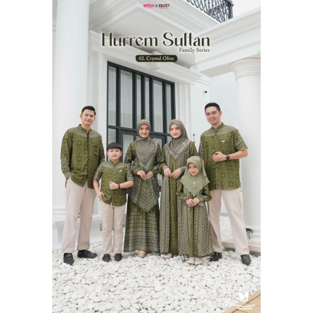 Po‼️ Attin Sarimbit Lebaran Hurem Sultan Seragam Keluarga Pattern MonogramExclusive Premium /Terbata