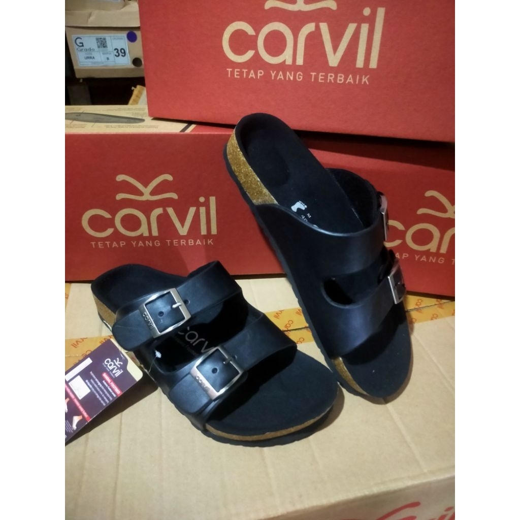 Sandal carvil pria Romeo -02 hitam original