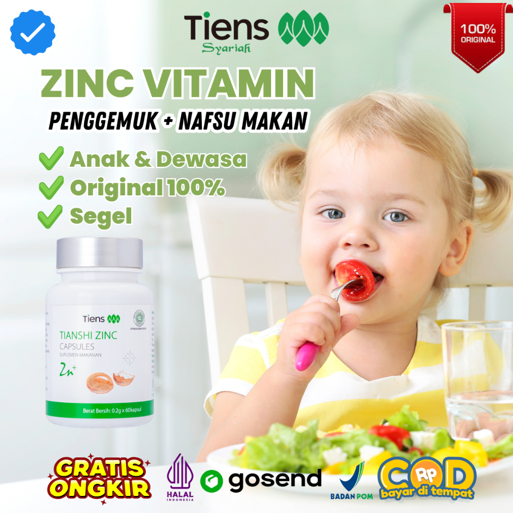 Tiens - Zinc Multivitamin Anak 60 Kapsul Penambah Nafsu Makan Anak