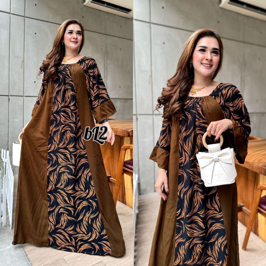 FUJI DRESS - DASTER RAYON PANJANG GARIS REMPEL