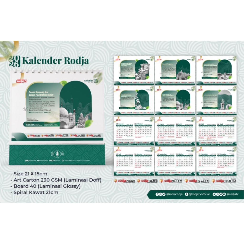 kalender meja radio rodja terbaru