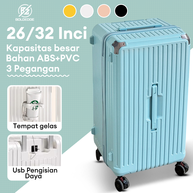 BoldEdge Koper 26/32 Inch ABS PVC Koper Kabin Bagasi Berkapasitas Besar Perjalanan Liburan Panjang