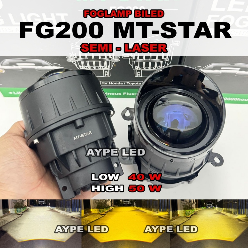 Foglamp Biled 3 inch Premium FG200 Bluelens 3 Warna 50 Watt Brecket Lengkap Universal Mobil