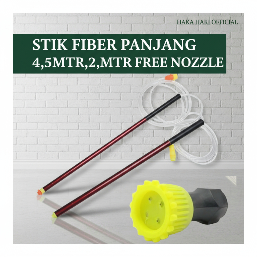 STIK SPRAYER TELESKOPIK FIBER PANJANG 4,5 METER FREE NOZZLE/ STIK TELESKOPIK PANJANG 4,5 M