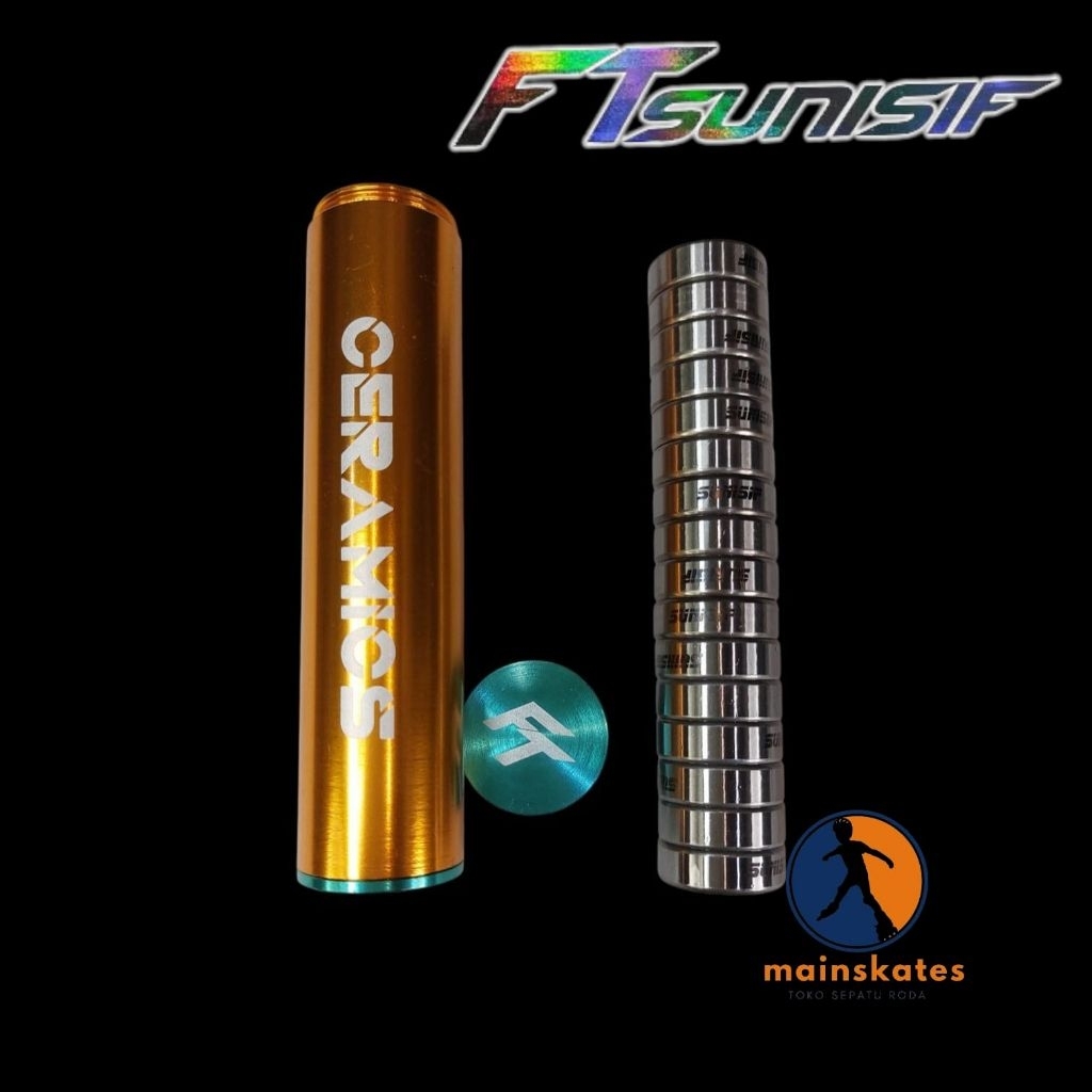 ((FULL 16pcs)) BEARING BLACK CERAMIC 608RS merk FT, Bearing Sepatu Roda KECEPATAN, SPEED, SPEED SLAL